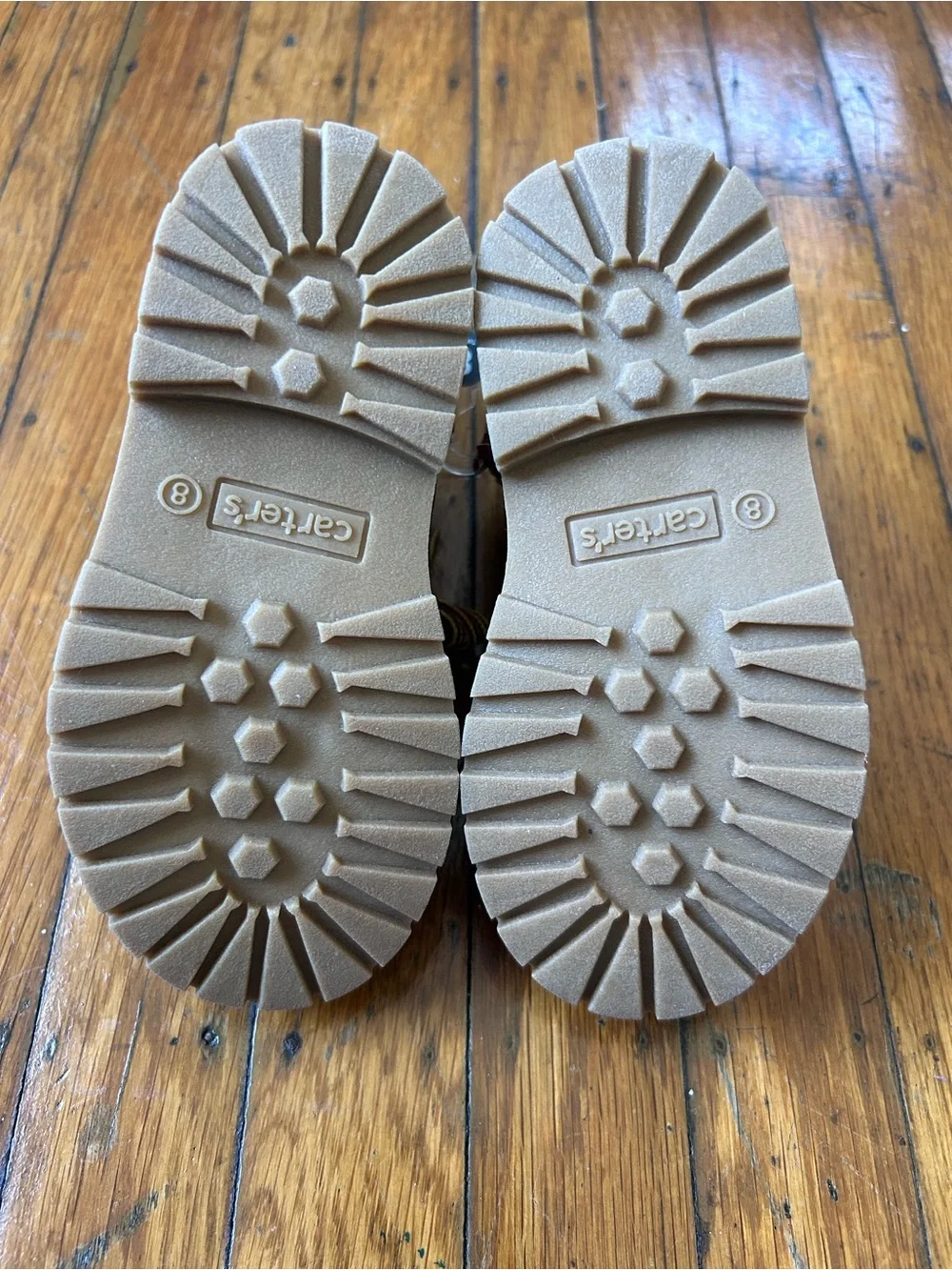 Carter's Tan/Brown Toddler Lace-Up Boots with Yellow-Striped Laces